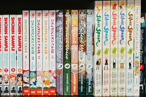 shelf of manga